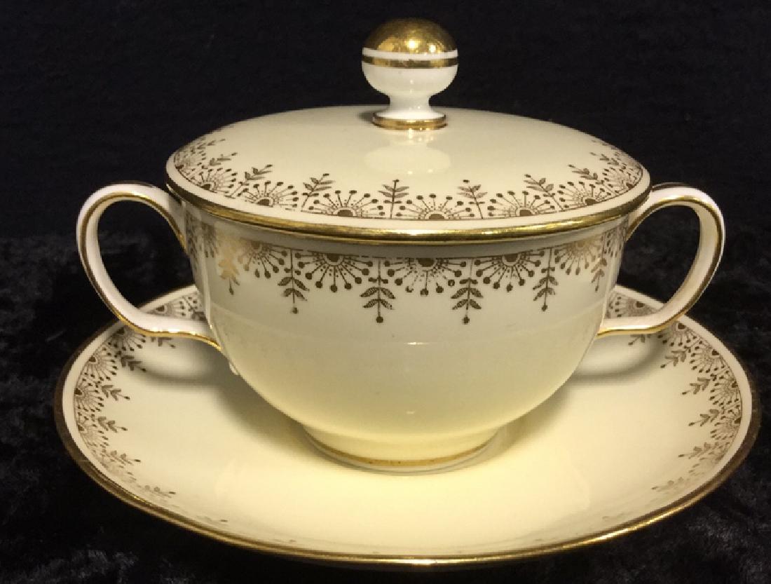 Set of 7 Minton's English Lidded Cups & Saucers (1 of 6)