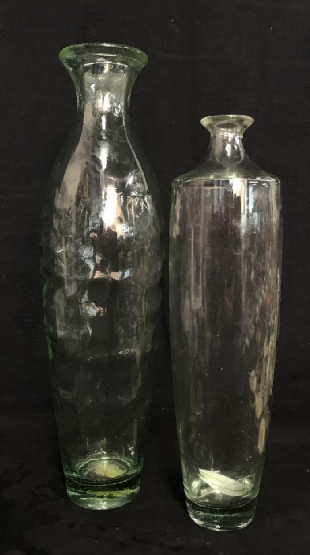 Pair Pressed Glass Flower Vases Vessels (1 of 6)