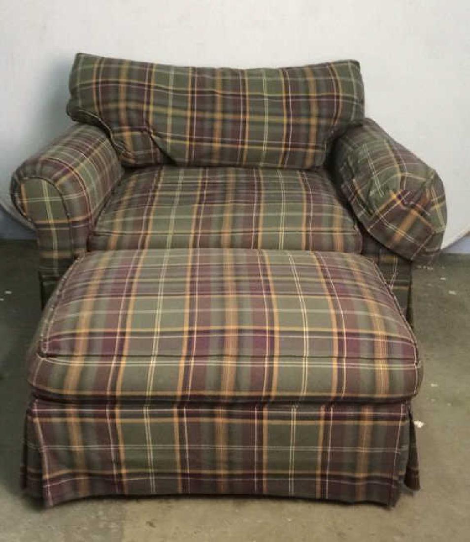 Multi Toned Armchair & Ottoman (1 of 8)