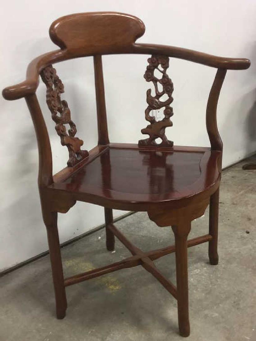 Antique Carved Asian Corner Chair (1 of 12)