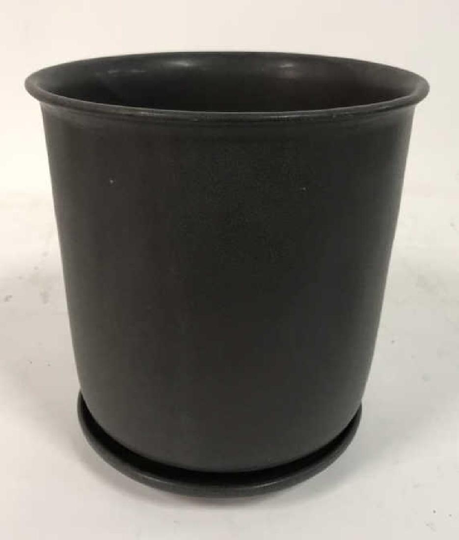 Contemporary Slate Gray Toned Ceramic Planter (1 of 6)