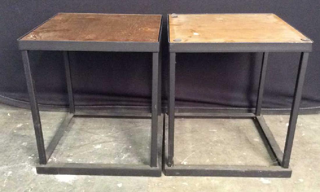 Lot 2 Wooden & Metal Nesting Tables (1 of 5)