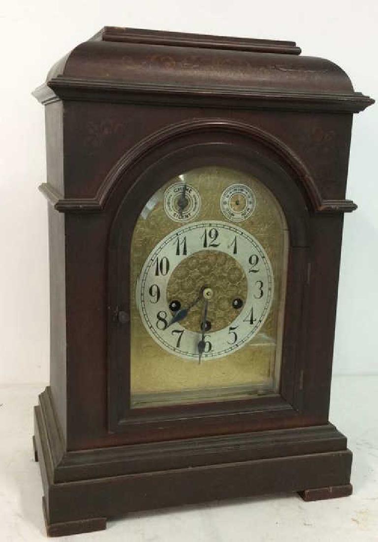 Vintage Wood Inlaid Mantle Clock (1 of 13)