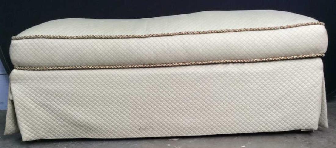 Green Toned Long Skirted Ottoman Bench (1 of 6)