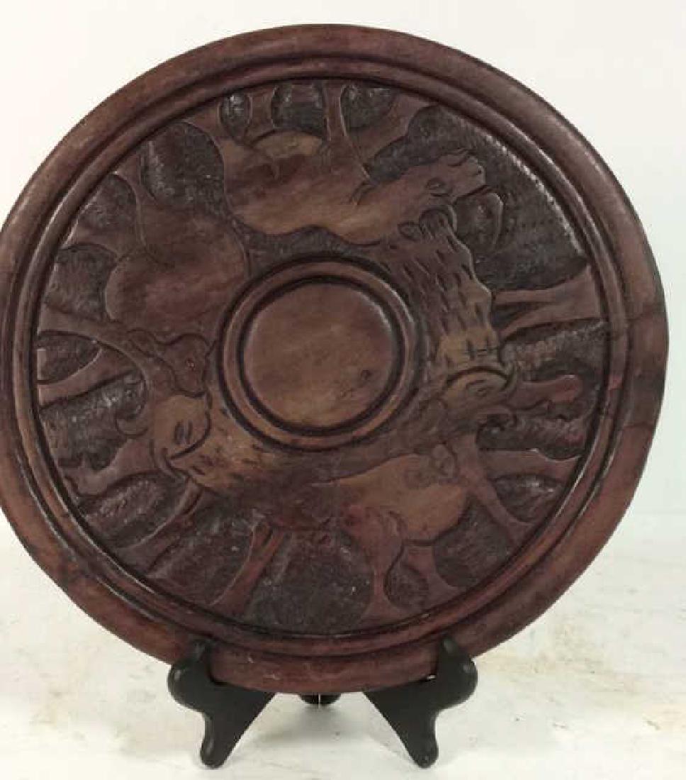 Hand Carved Elephant Design Wood Sculptural (1 of 10)