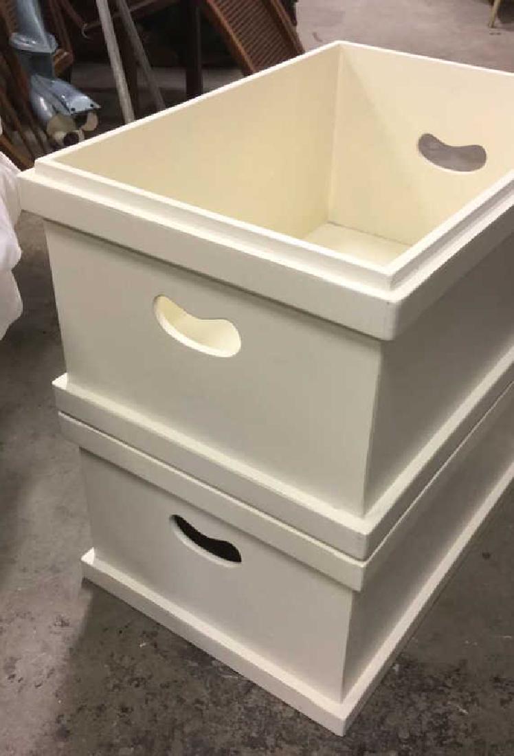 Pair Of Painted White Wooden Storage Boxes (1 of 6)