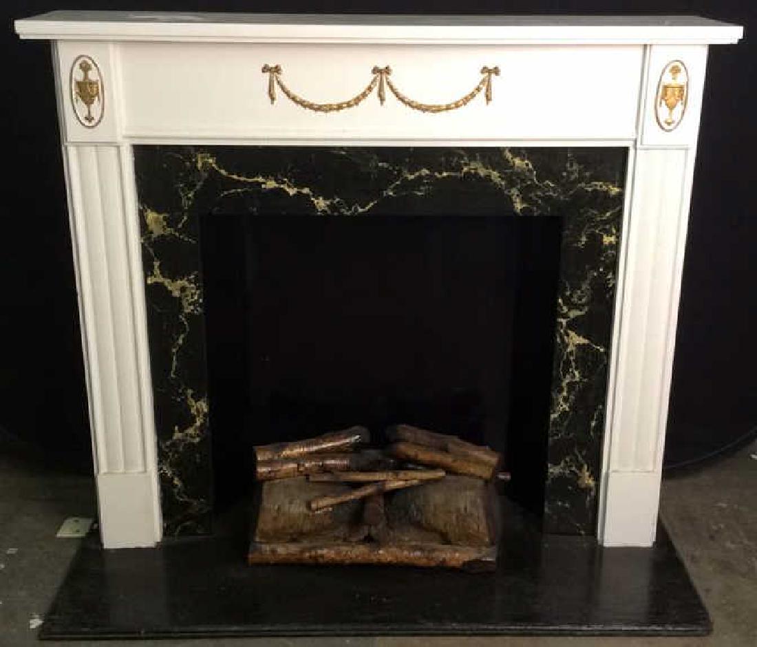 Wooden & Metal Faux Fireplace and Mantle (1 of 8)