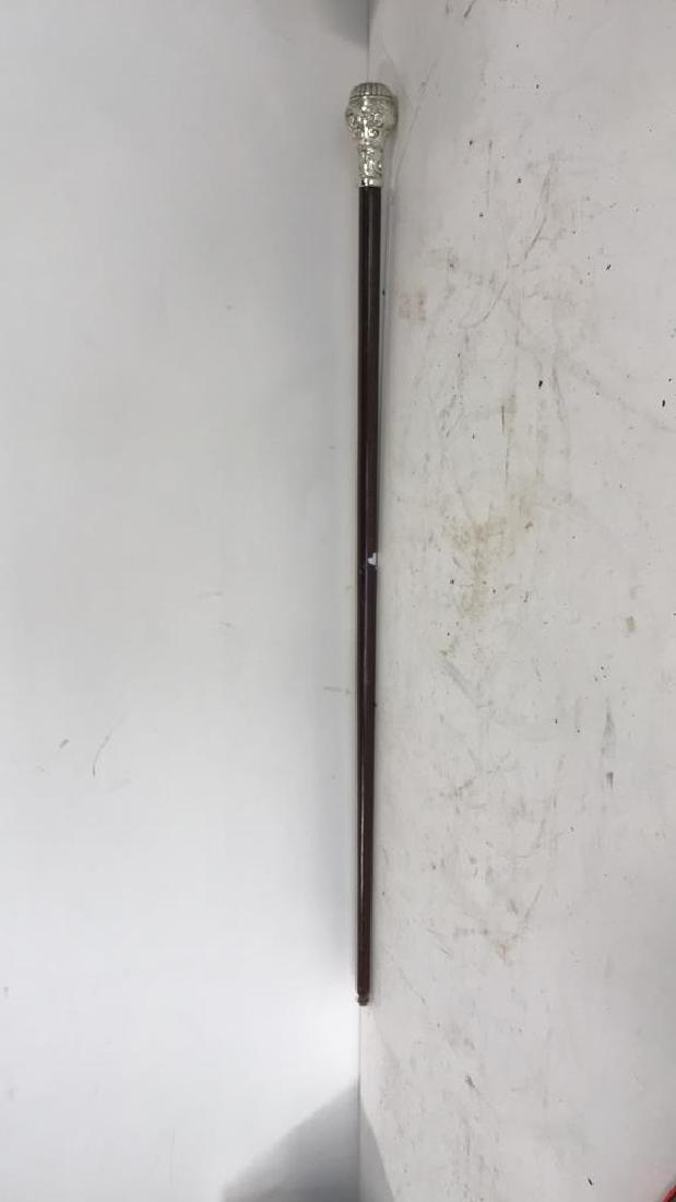 Silver Toned Topped Wood Cane (1 of 7)