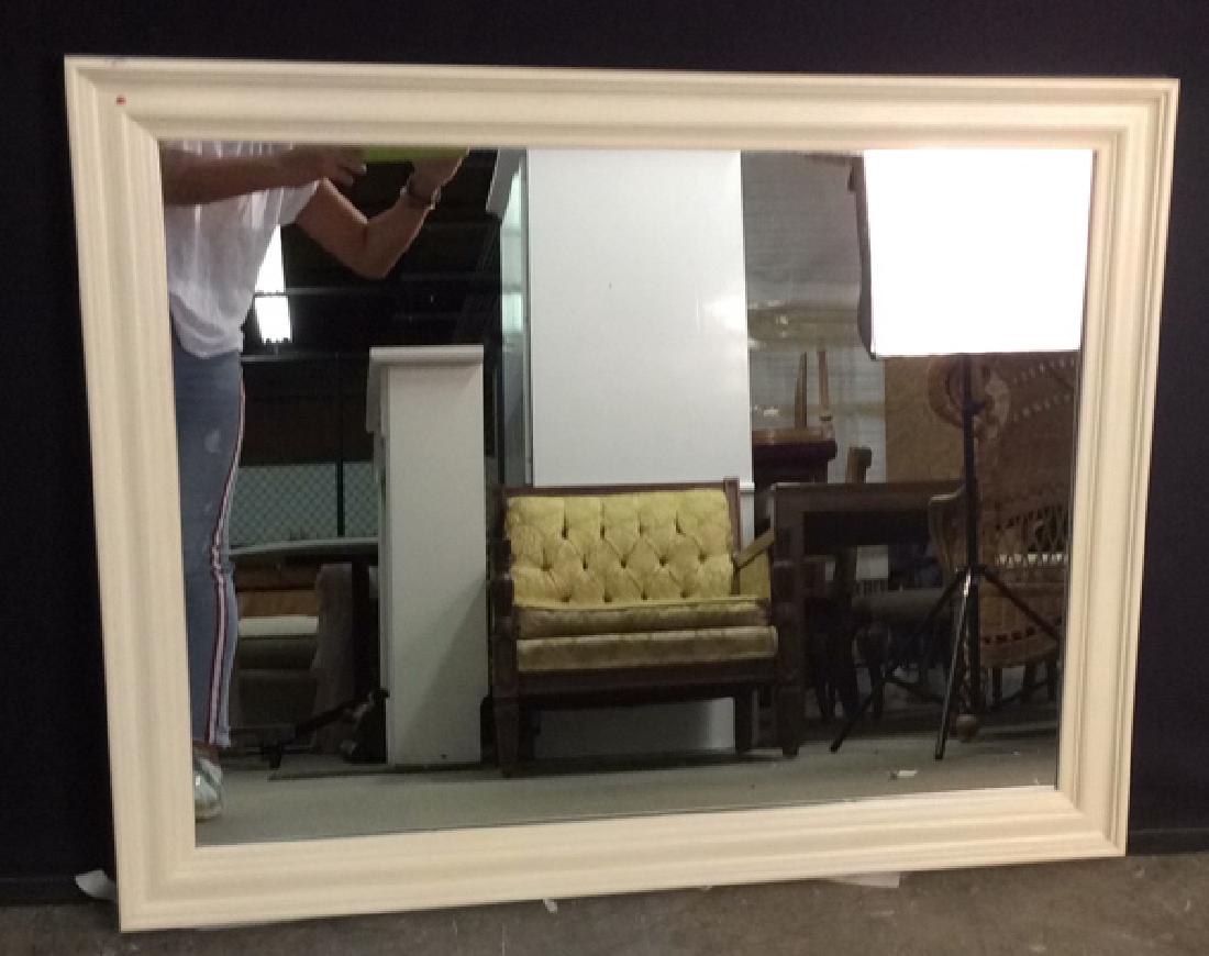 cream toned rectangular wooden frame mirror (1 of 6)