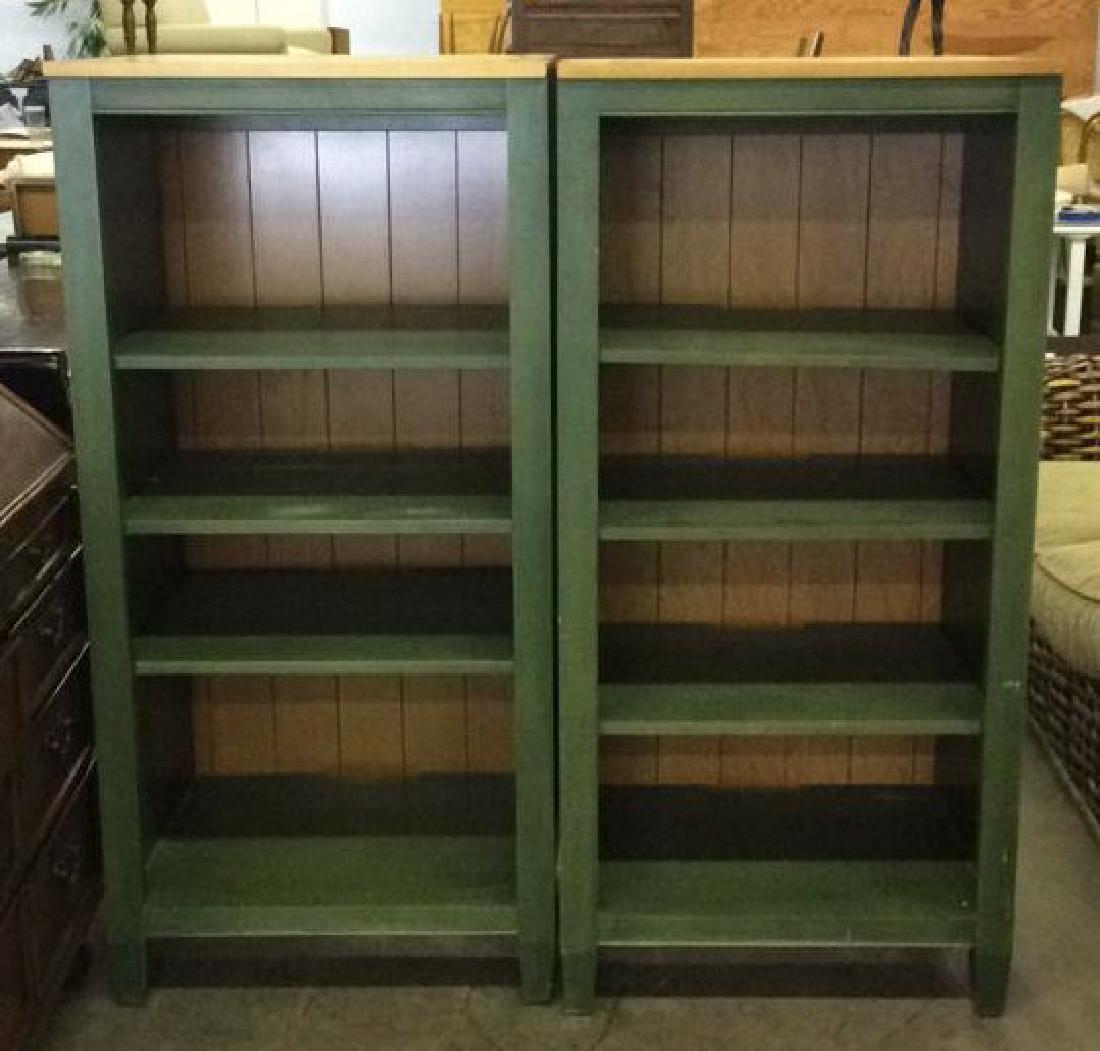 2 Ethan Allen Green Toned Bookshelves Set Jun 06 2018 The