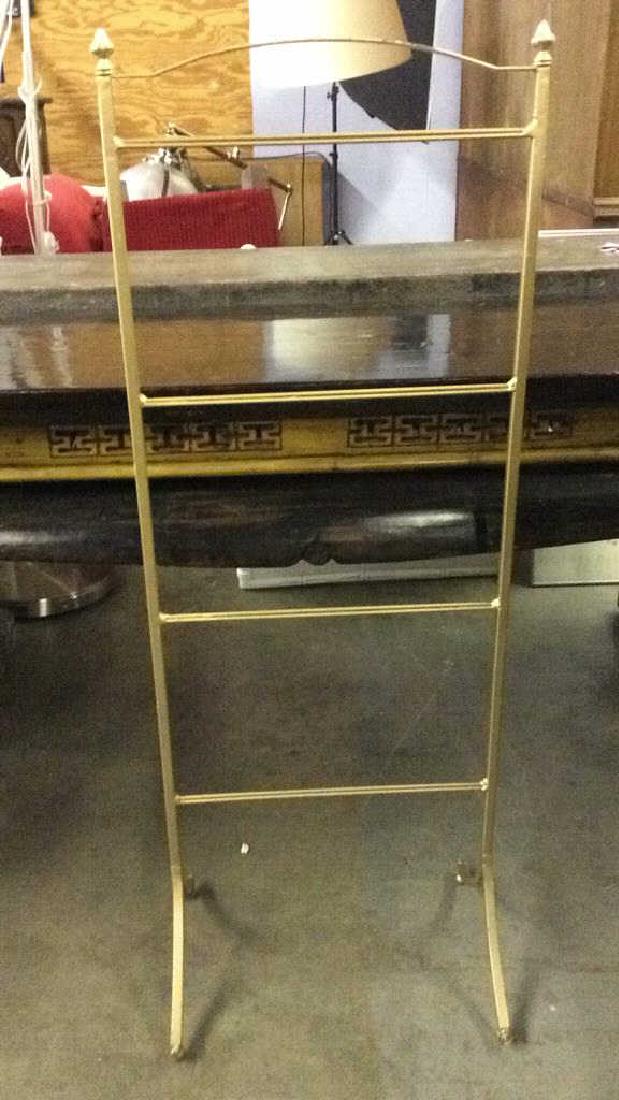 Gold Toned Brass Metal Valet Standing Rack (1 of 6)