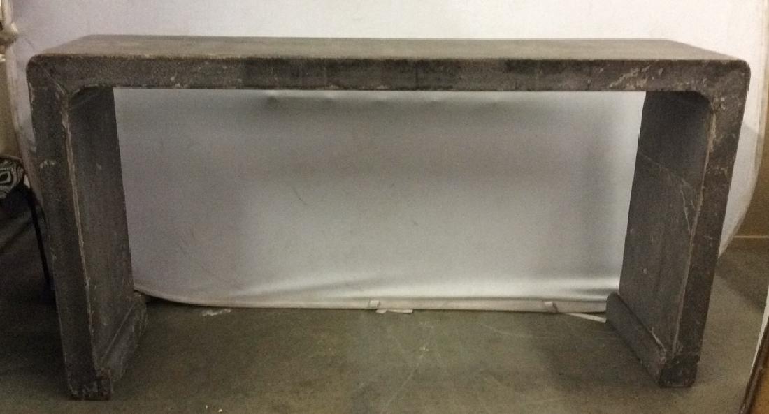 Wooden Silver Toned Console Table Waterfall Style (1 of 6)