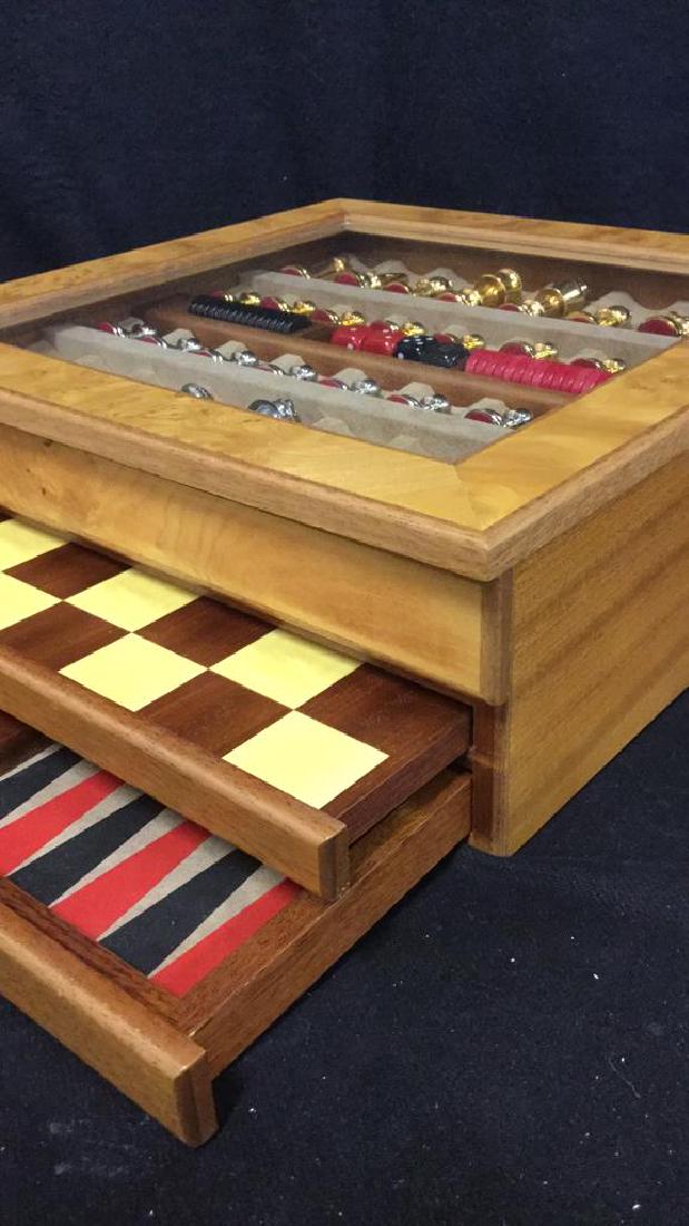 Chess Backgammon Wooden Game Box, Italy (1 of 12)