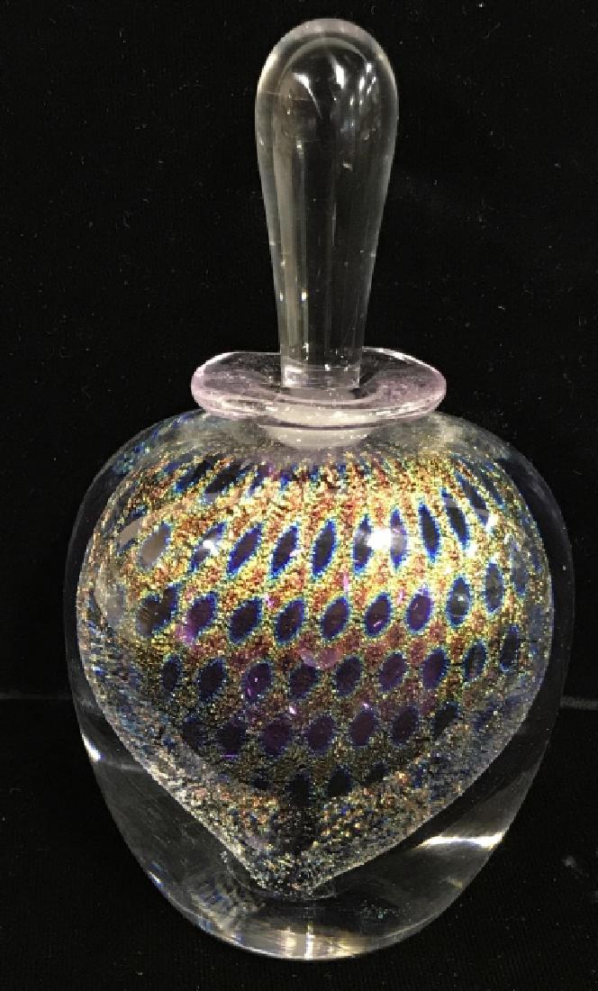 Signed David New-Small Art Glass Perfume Bottle (1 of 8)
