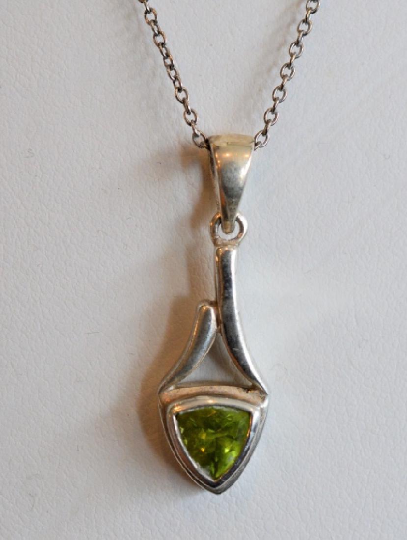 20" Green Topaz & Sterling Drop Pendant Necklace (1 of 2)
