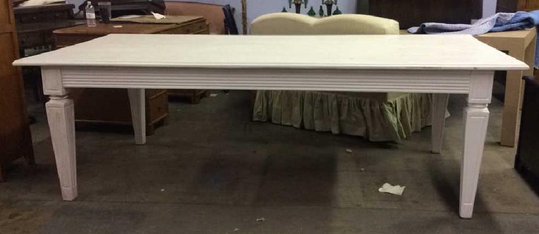 White Toned Wooden Dining Room Table (1 of 7)