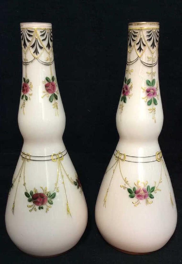 Pair Hand Painted Moser Art Glasses Vases Vessels (1 of 10)