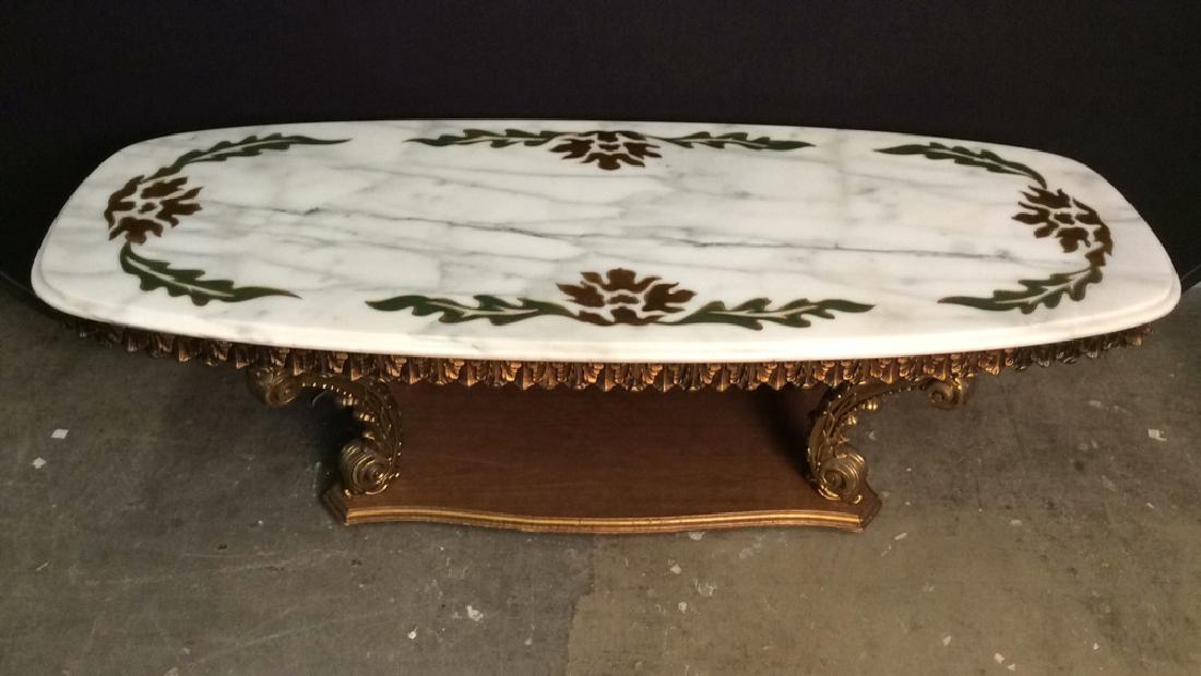 Vintage Ornate Rococo Marble Top Coffee Table (1 of 10)