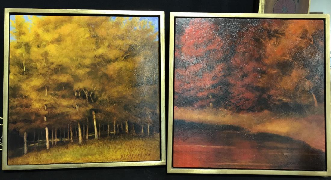 Pair Robert Striffolino Signed Paintings on Board (1 of 10)