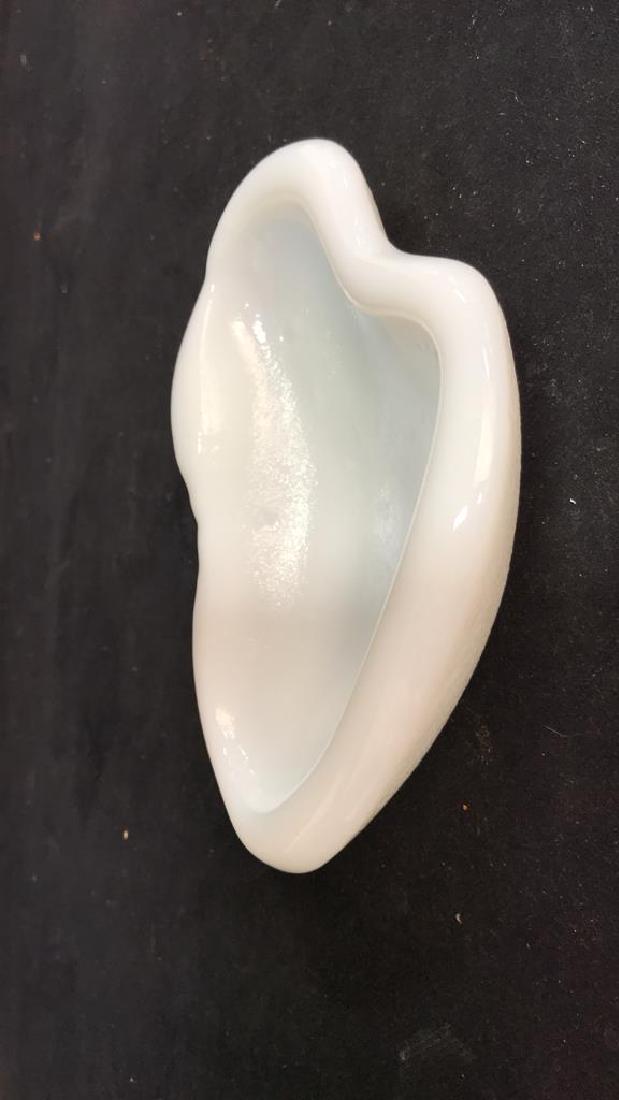 Mid Century Brutalist Free Form White Glass Dish (1 of 8)