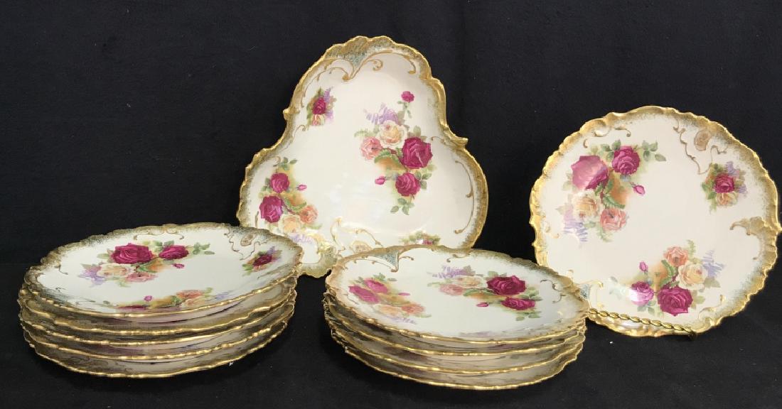 Set 11 LIMOGE France Serving Bowl W Plates (1 of 8)