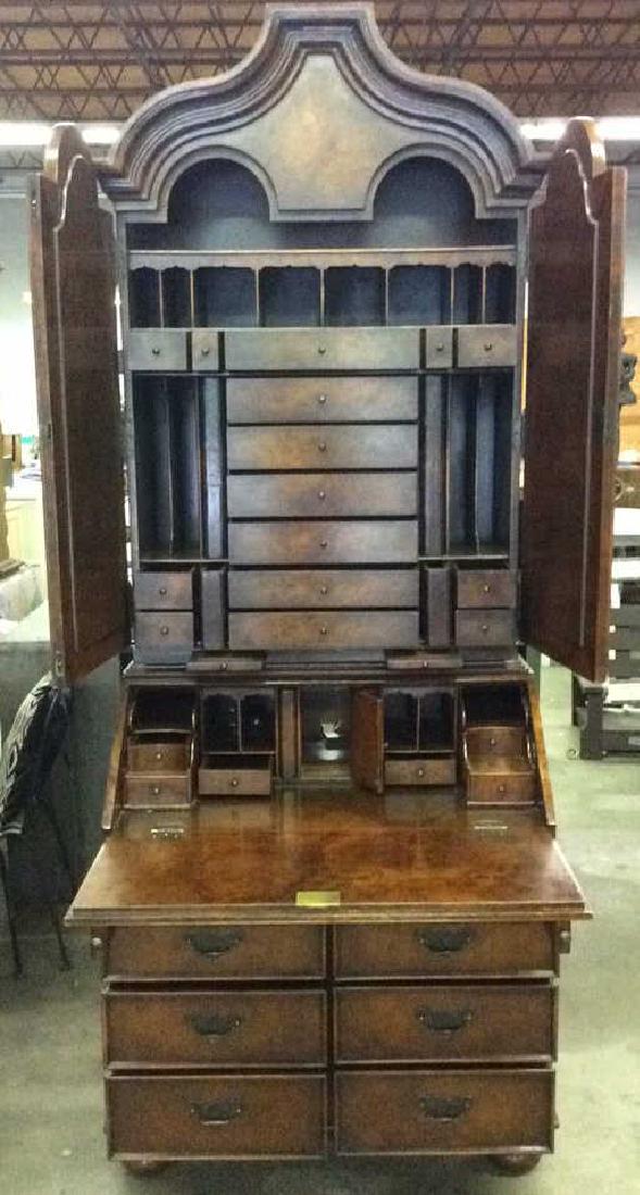 Carved Burled Wood Tall Secretary Desk Jun 13 2018 The