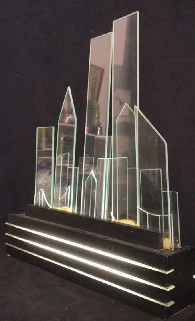 New York City Skyline Wood & Glass Lamp Sculpture (1 of 10)