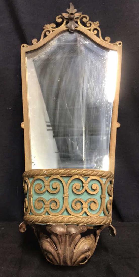Vintage Metal Poss Bronze Mirror Wall Pocket (1 of 10)