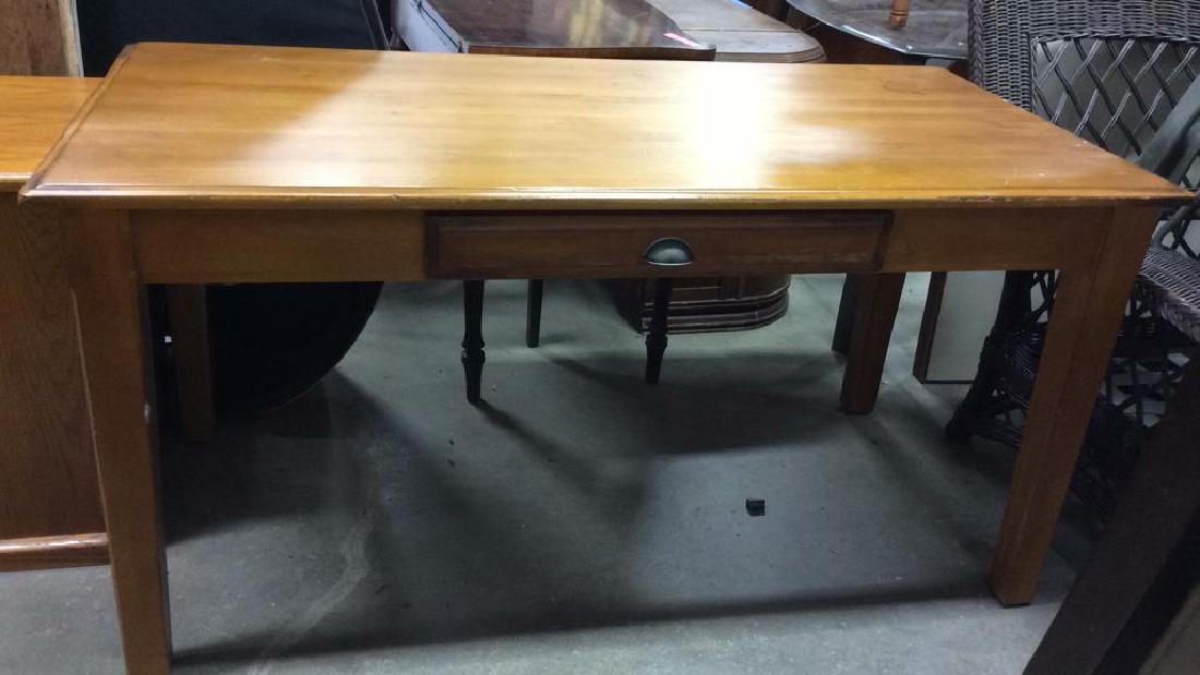 Wooden Single Drawer Writing Desk or Table (1 of 5)