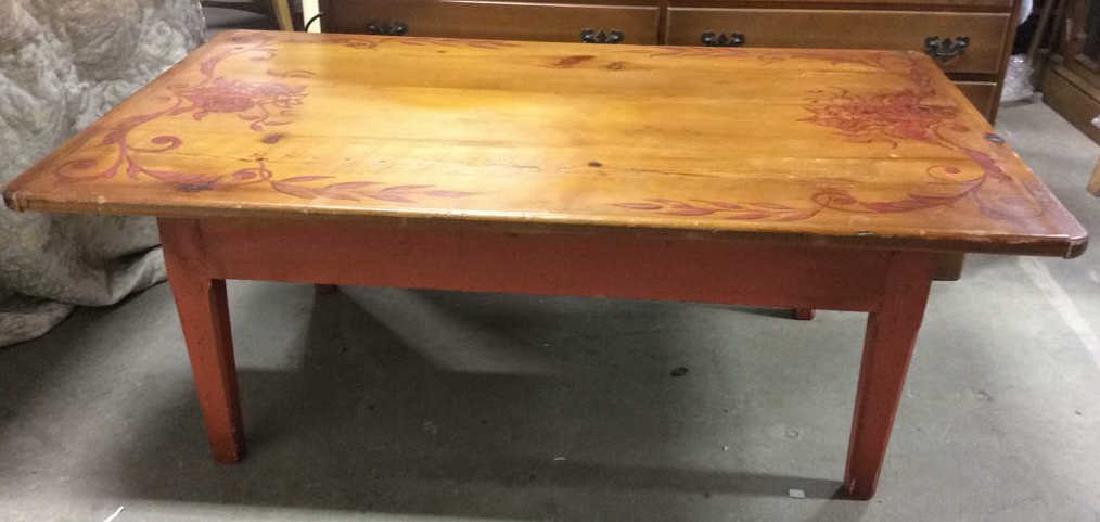 Painted Vintage Carved Wooden Coffee Table (1 of 8)