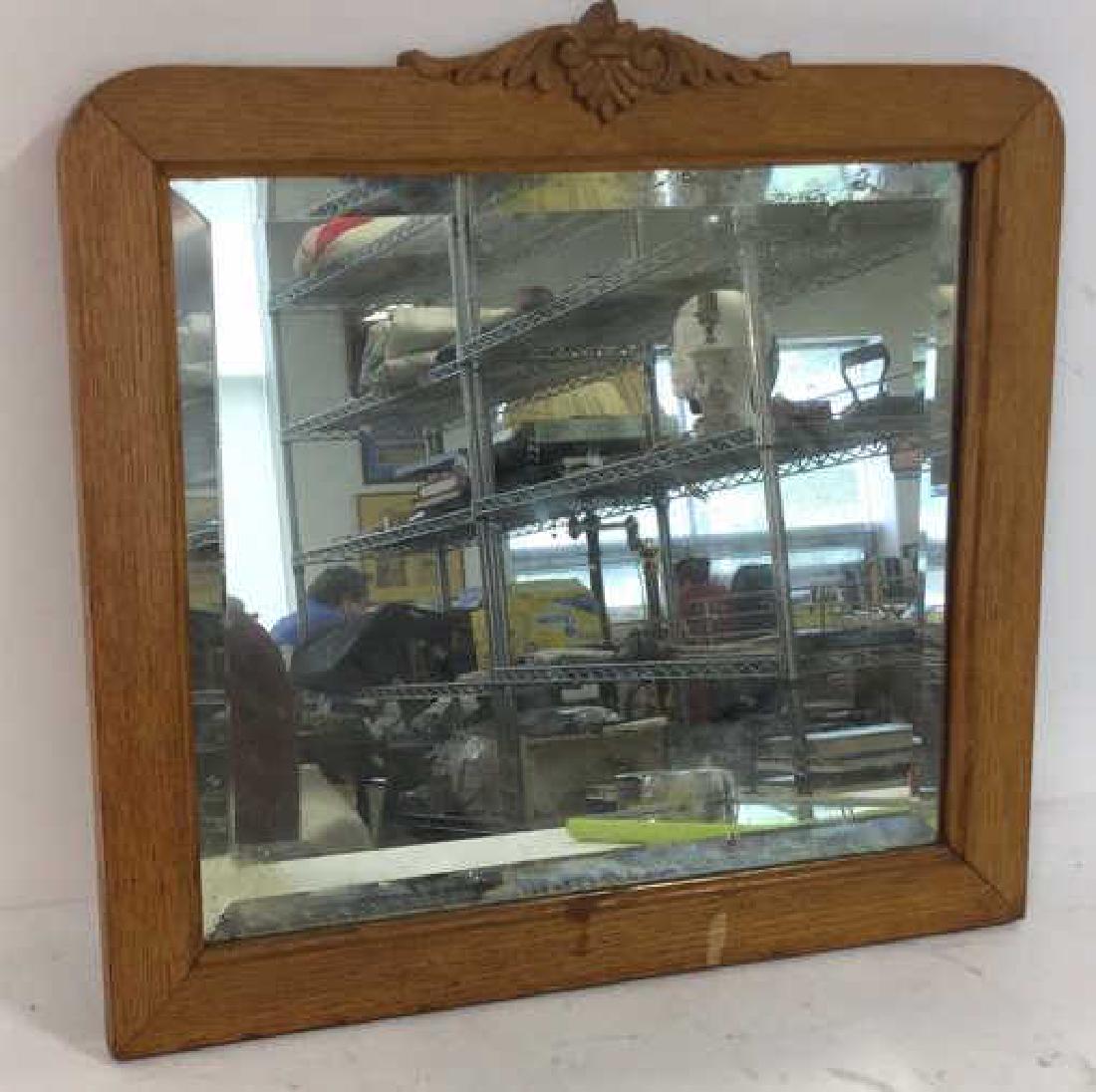 Carved Oak Framed Mirror (1 of 9)
