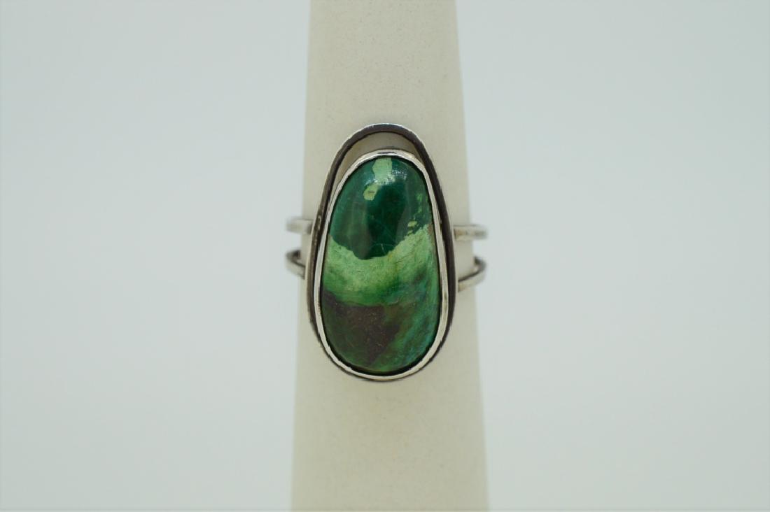 Sterling Silvr Enhanced Green Shade Turquoise Ring (1 of 3)