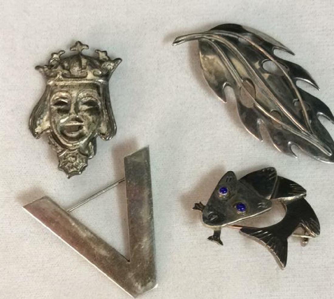 Lot 4 Sterling Silver Brooch Pins Estate Jewelry (1 of 9)