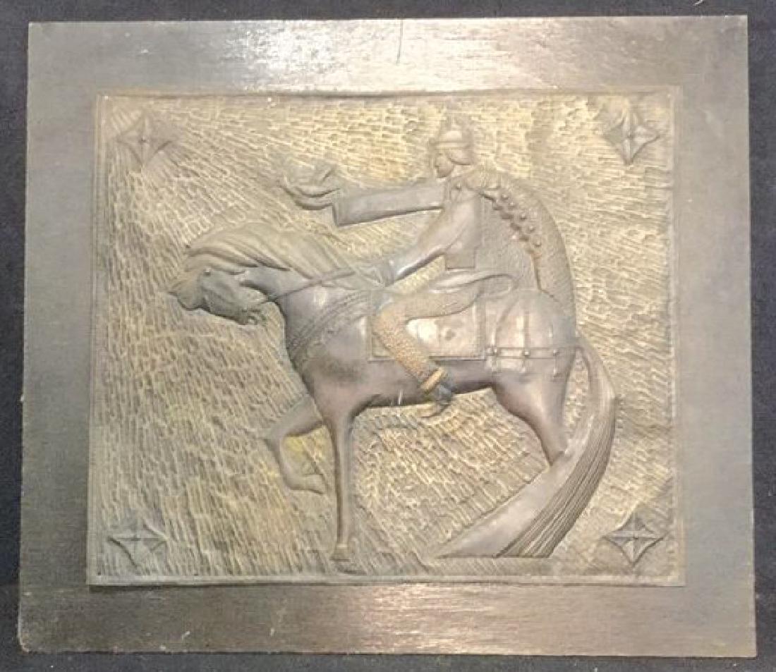 Brass Relief Plaque Soldier on Horseback (1 of 11)