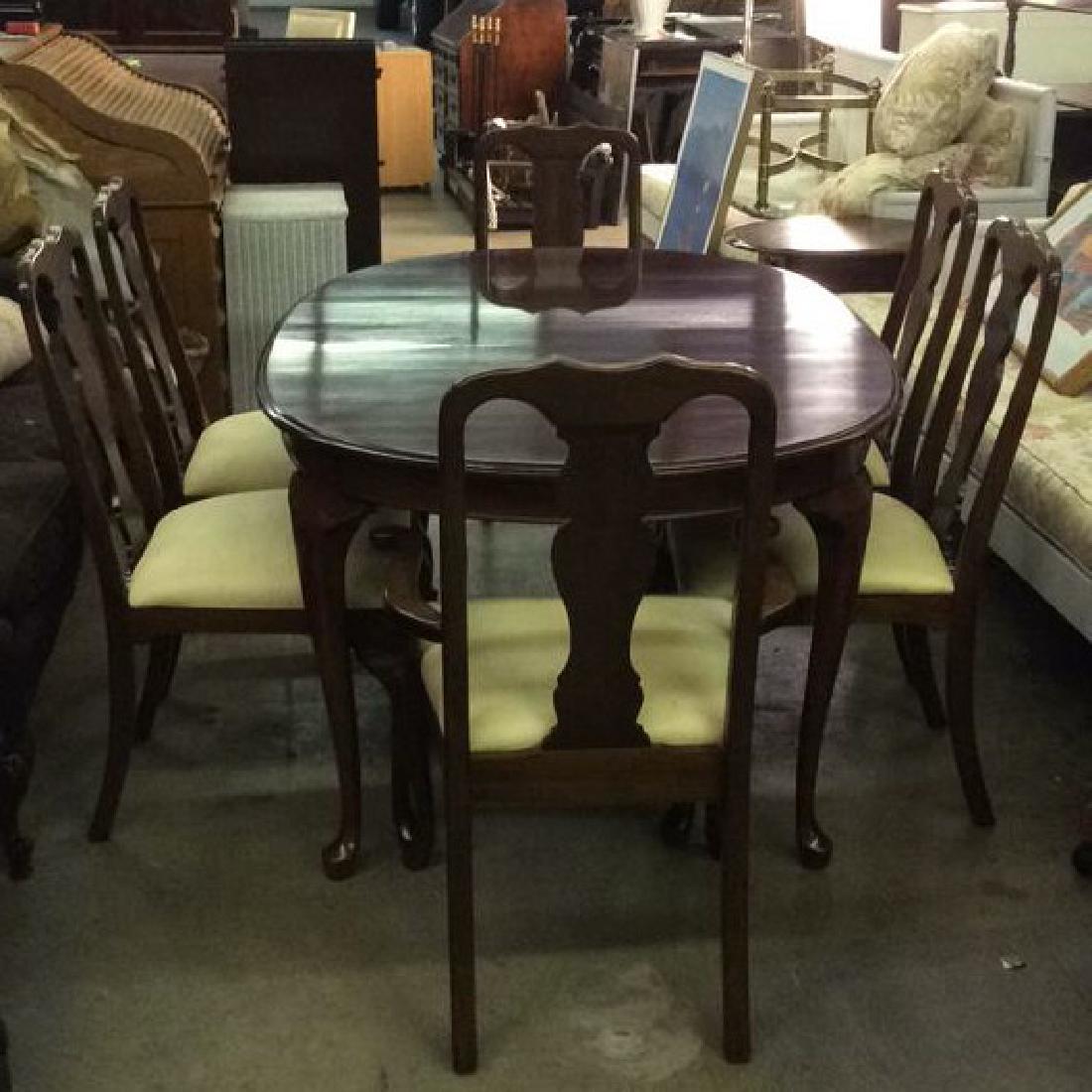 Set 9 Carved Wooden Dining Table & Chairs Set (1 of 10)