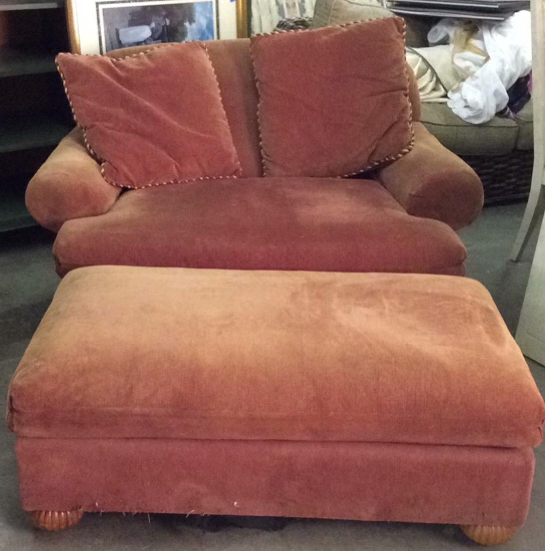 Lot 4 PEARSON Crimson Toned Armchair & Ottoman (1 of 9)