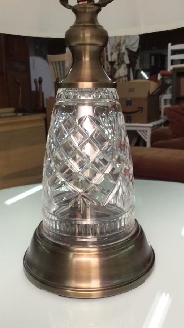 Cut Crystal Glass Lamp W Shade & Finial (1 of 10)