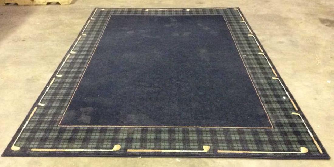 Navy Toned Wool Golfers Rug Carpet (1 of 8)