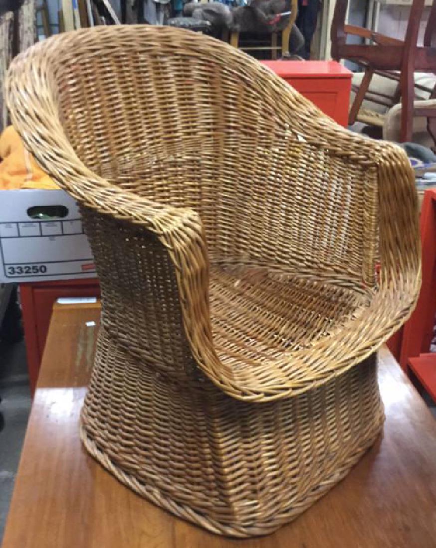 Brown Toned Wicker Rattan Arm Chair (1 of 8)