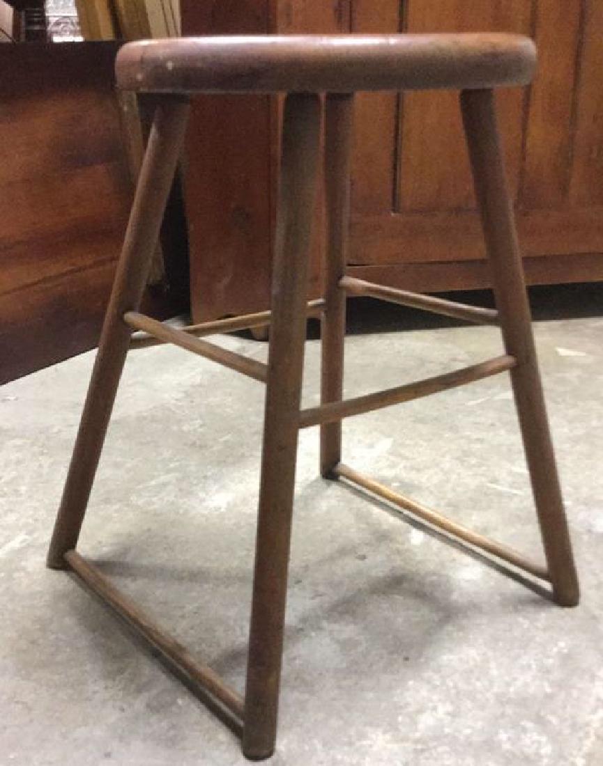 Brown Toned Vintage Wooden Stool (1 of 8)