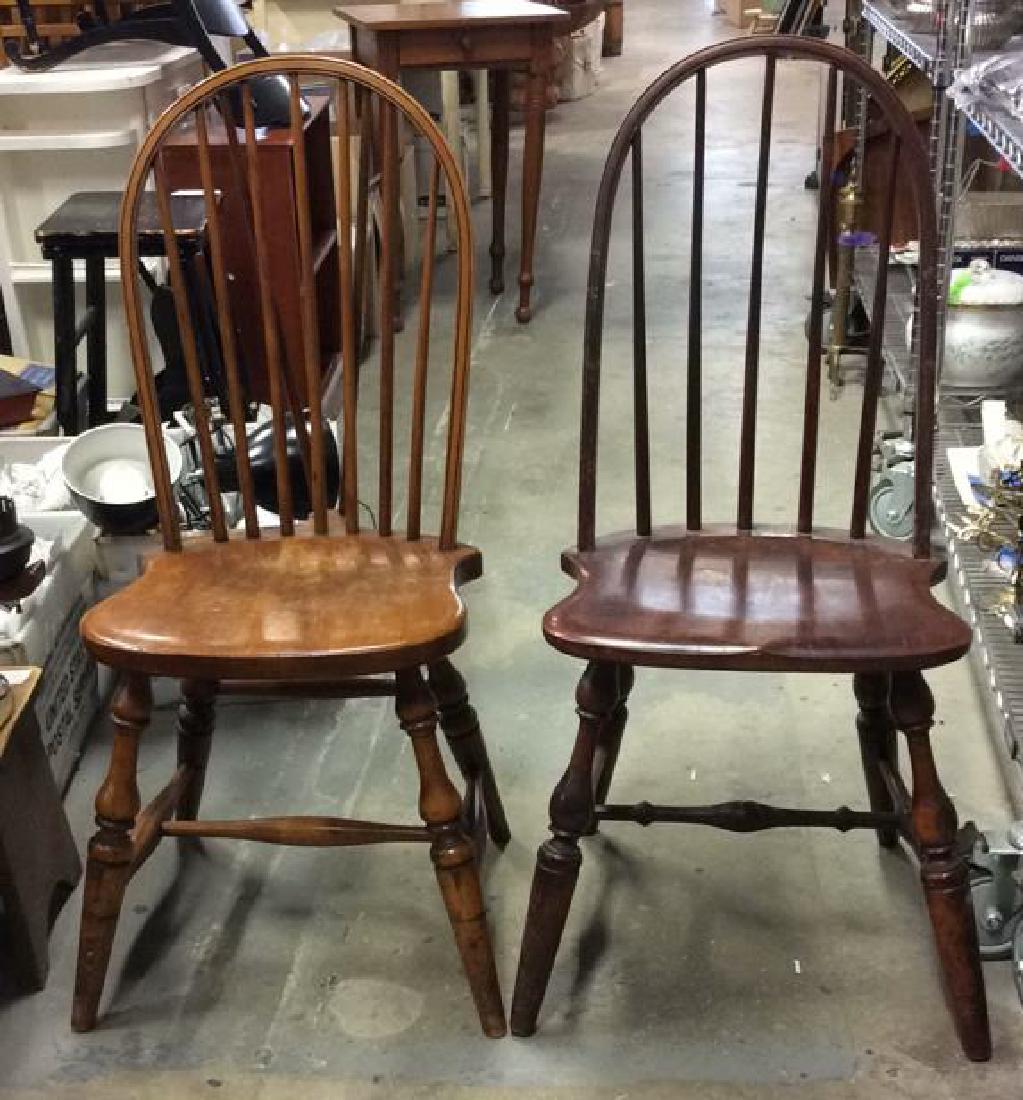 Lot 2 Wooden Spindle Back Chairs Set (1 of 10)