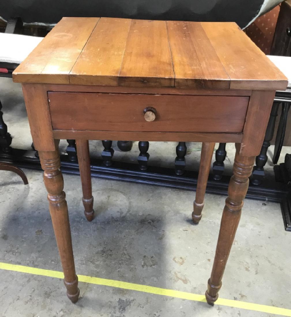 Vintage Stained Pine Side Table With Drawer (1 of 9)