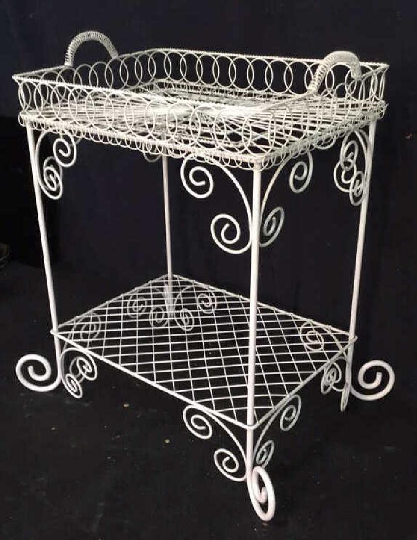 White Metal w Removable Tray Top Trolley (1 of 11)