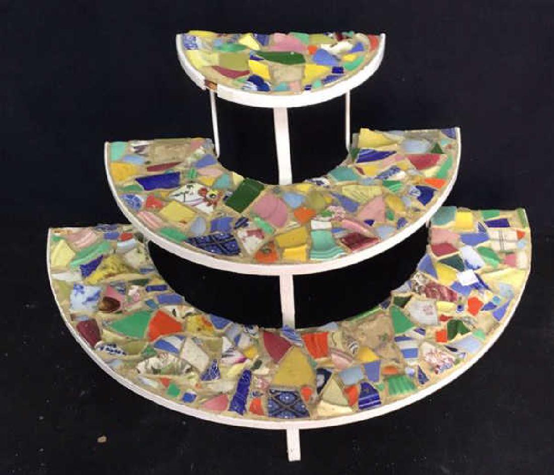 Hand Made Mosaic Tiered Semi Circular Shelf (1 of 14)
