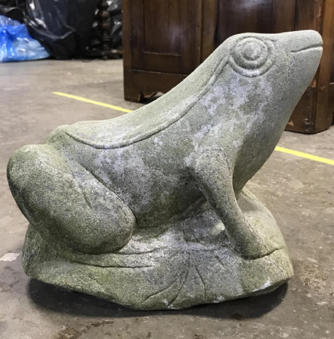 Vintage Stone Frog Garden Ornament