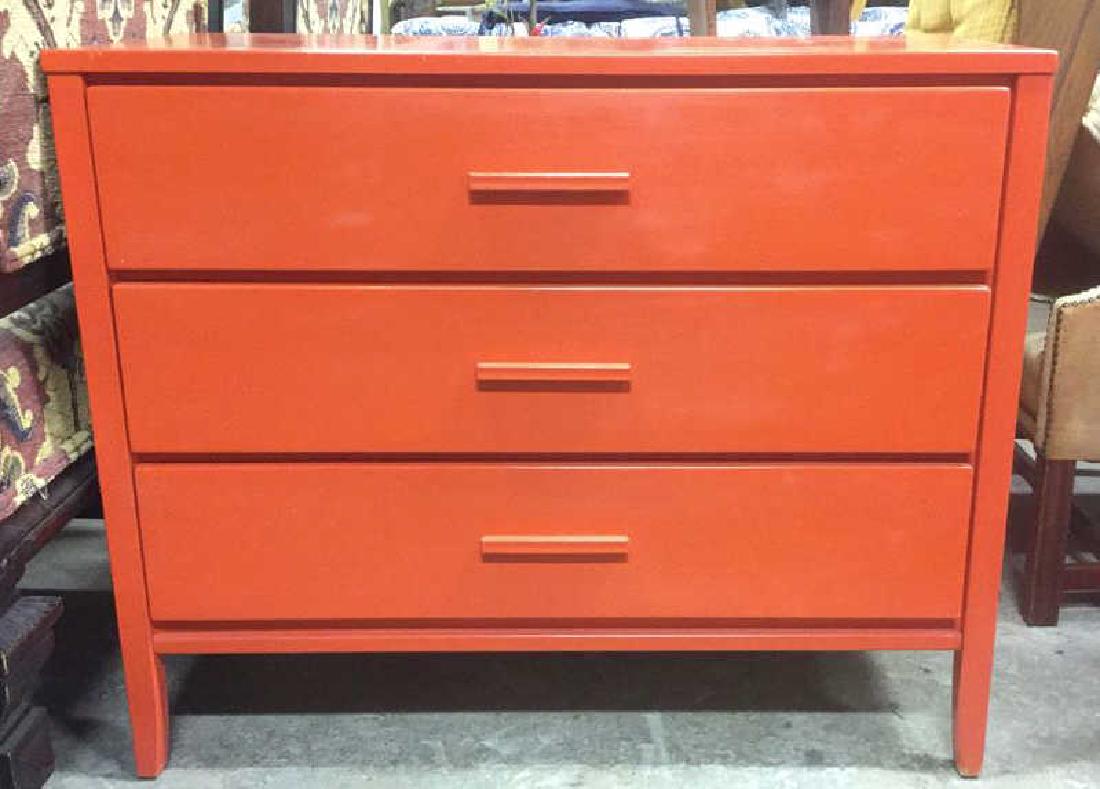 Mid Century Orange Toned Wooden Dresser (1 of 8)