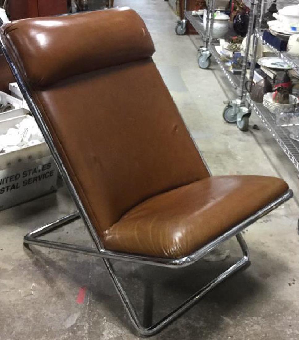 Mid-Century Modern Chrome and Leather Chair (1 of 10)