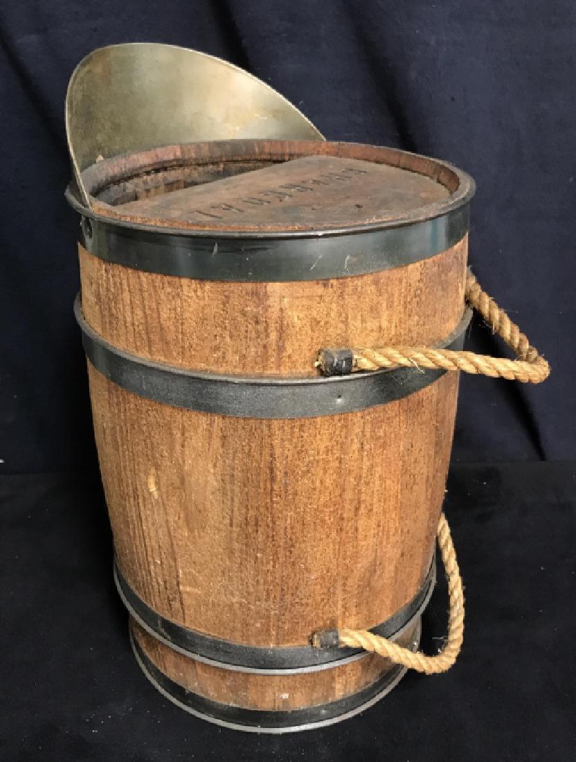 Vintage Charcoal Barrel With Built-in Metal Scoop (1 of 7)