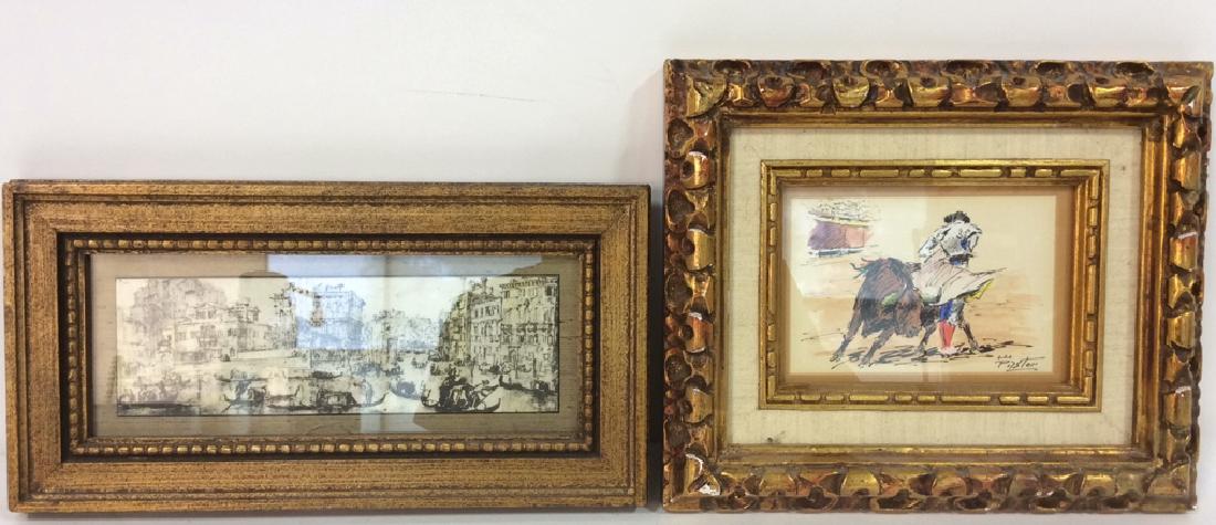 Lot 2 Poss Pen And Ink With Gold Toned Frame (1 of 10)