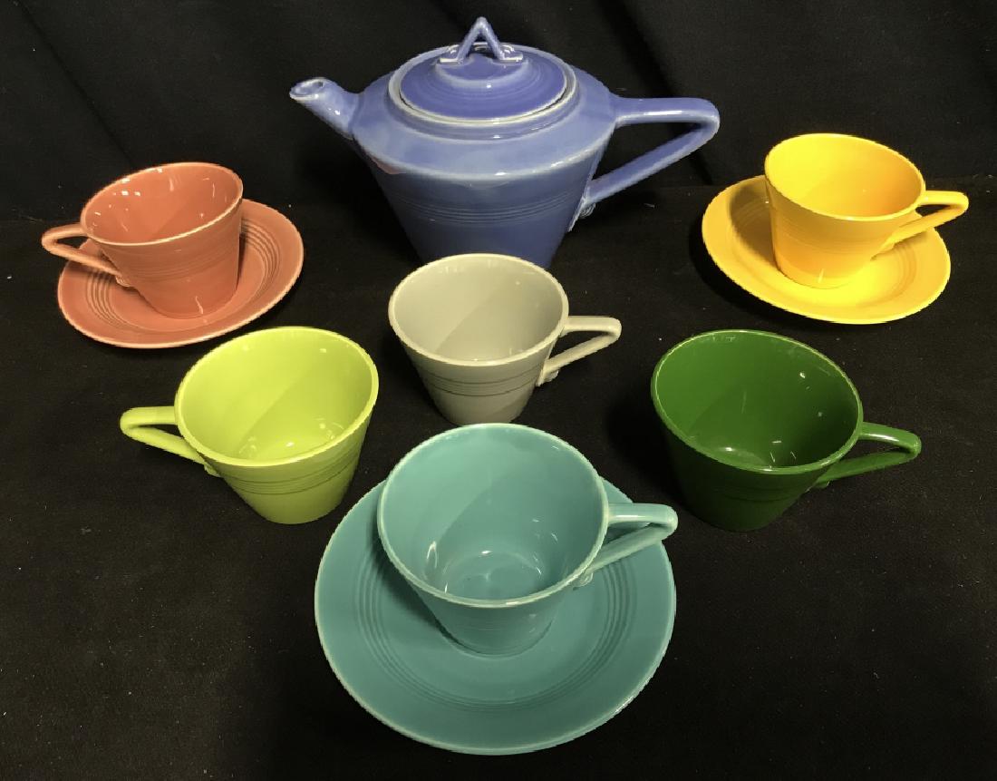 Set Of 10 Vintage Multicolored Ceramic Tea Set (1 of 6)